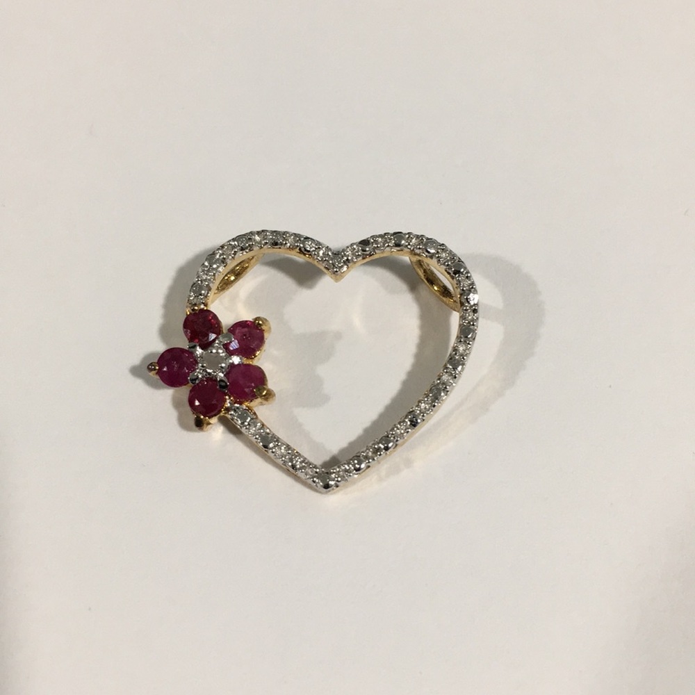 Heart ❤️ With Flower 🌺 Pendant